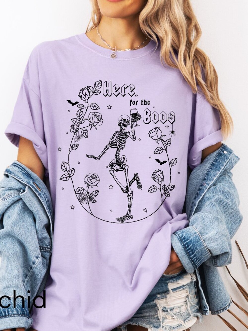 NEW Here for the Boos Funny Skeleton Halloween Graphic Tee Shirt